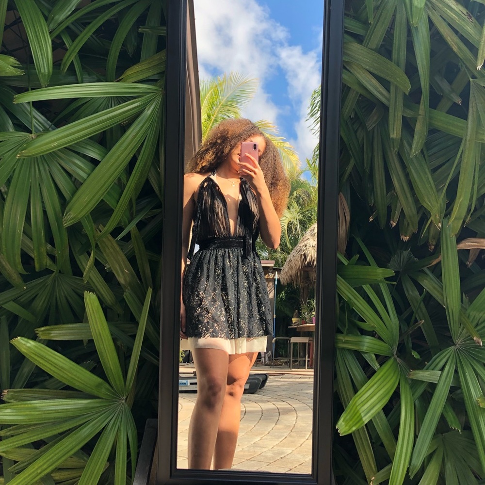 ASOS Petite Black Laced Cocktail Dress